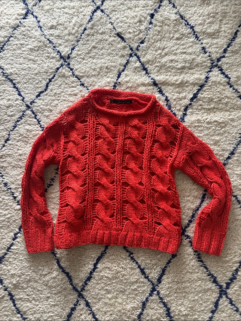 Red Cable-Knit Women’s Sweater
